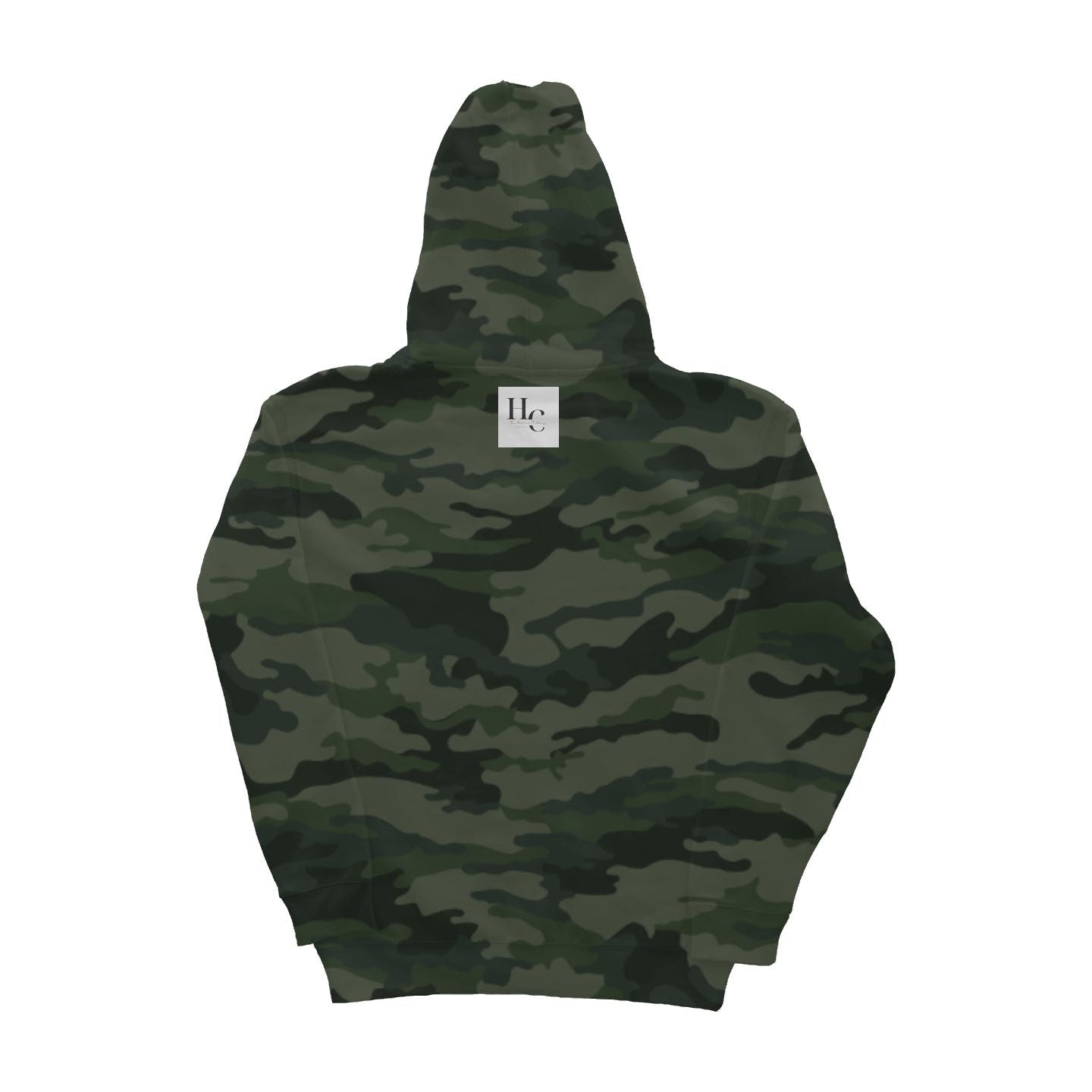 Hebrew Signature Camo Heavyweight Hoodie back view